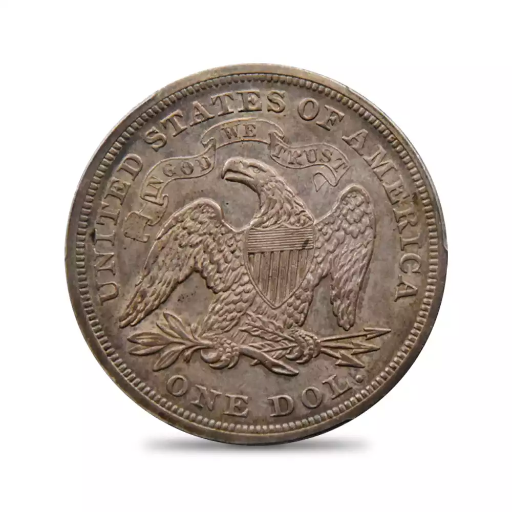 アンティークコイン3：2821 アメリカ 1872 リバティ 1ドル銀貨 PCGS AU50