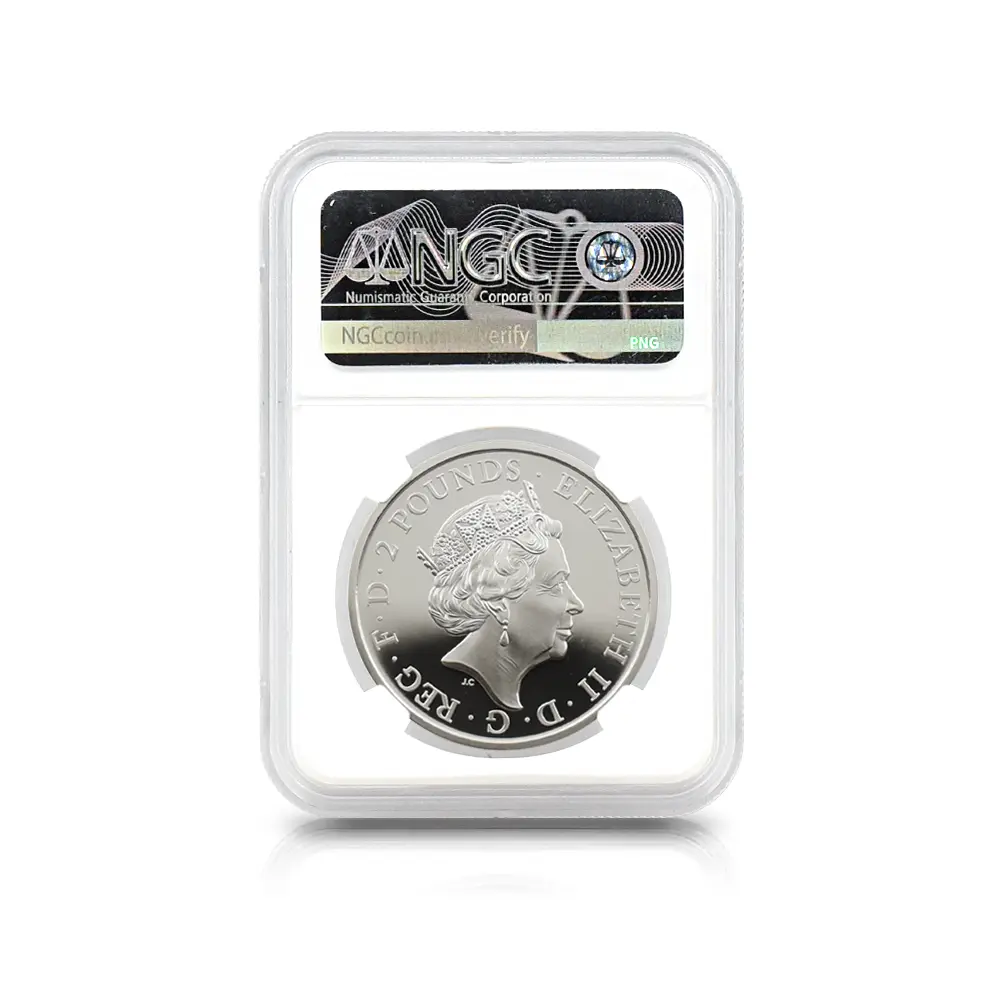 モダンコイン5：7035 イギリス 2021 エリザベス2世 クイーンズビースト コンプリーター 英国王室の十大守護獣 2ポンド1オンス銀貨 NGC PF69UC