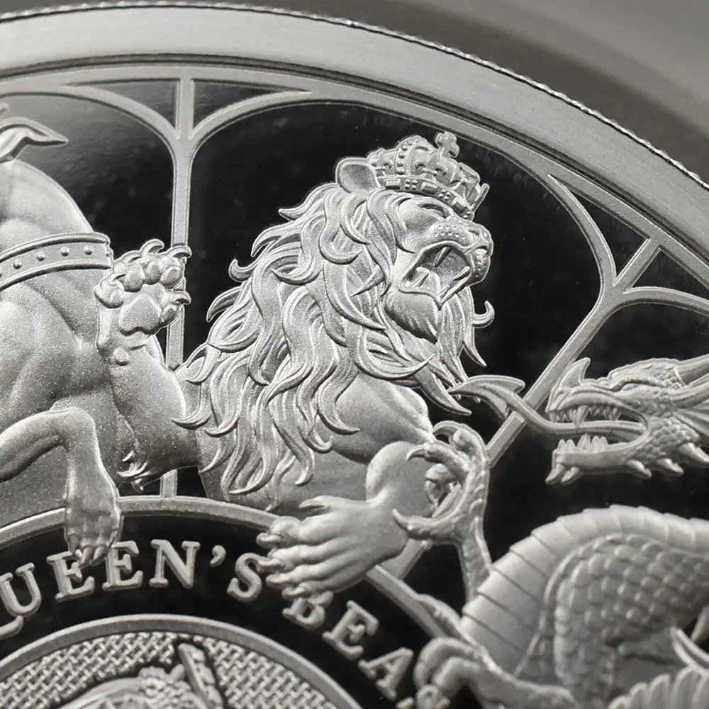 モダンコイン7：7036 イギリス 2021 エリザベス2世 クイーンズビースト コンプリーター 英国王室の十大守護獣 2ポンド1オンス銀貨 NGC PF69UC