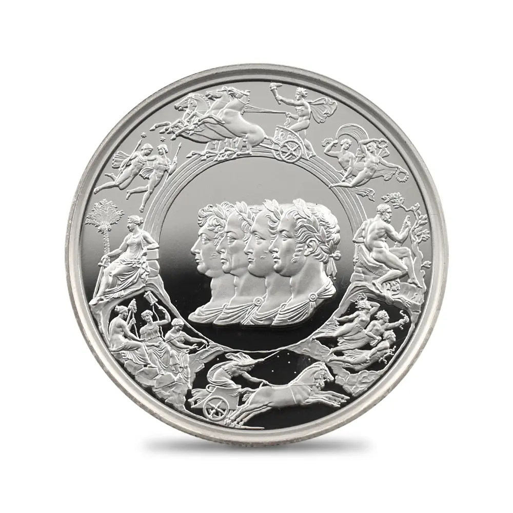 モダンコイン2：7031 イギリス 2024 チャールズ3世 ワーテルロー・メダル - 連合国代表 5ポンド2オンス銀貨 ファーストリリース NGC PF69UC