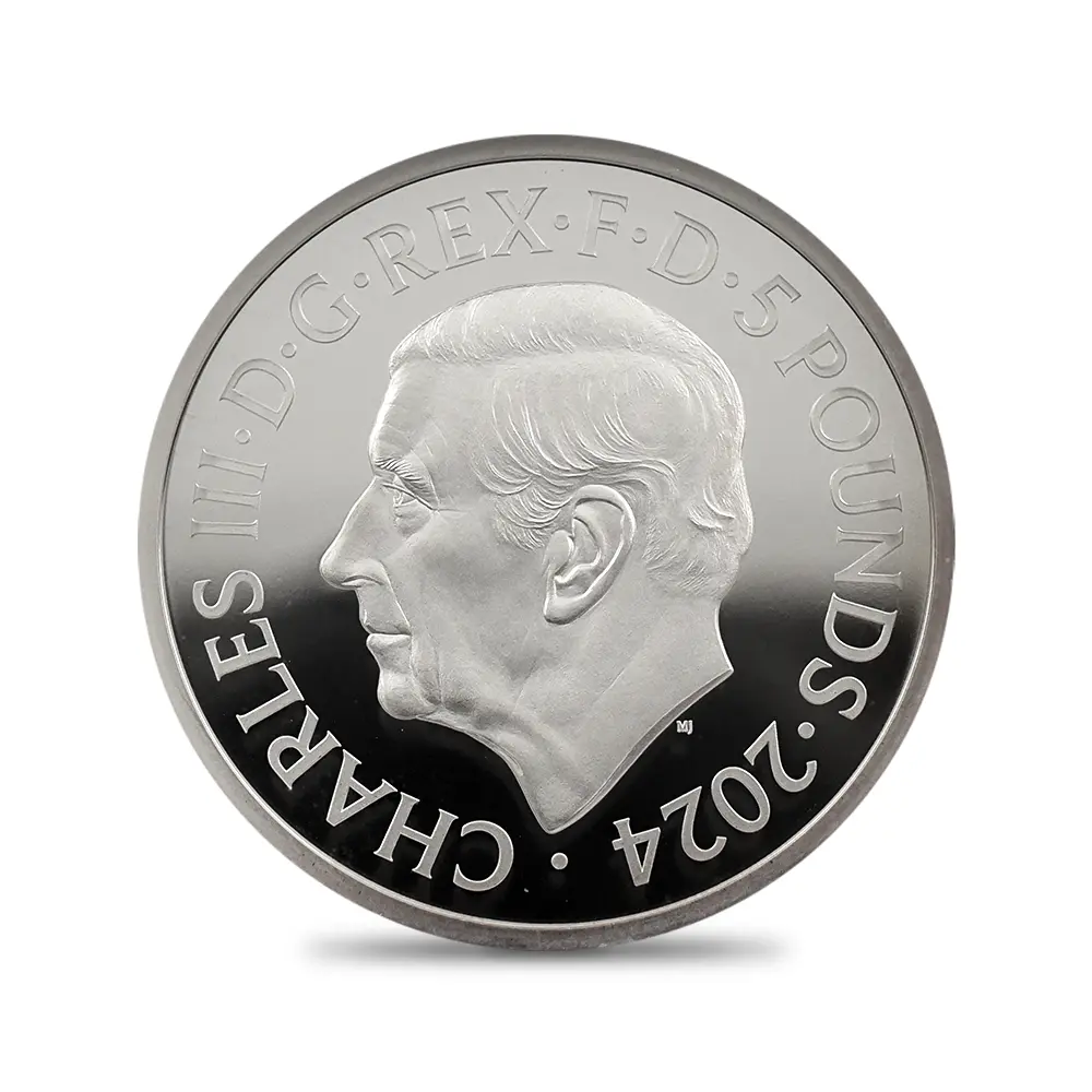 モダンコイン3：7031 イギリス 2024 チャールズ3世 ワーテルロー・メダル - 連合国代表 5ポンド2オンス銀貨 ファーストリリース NGC PF69UC