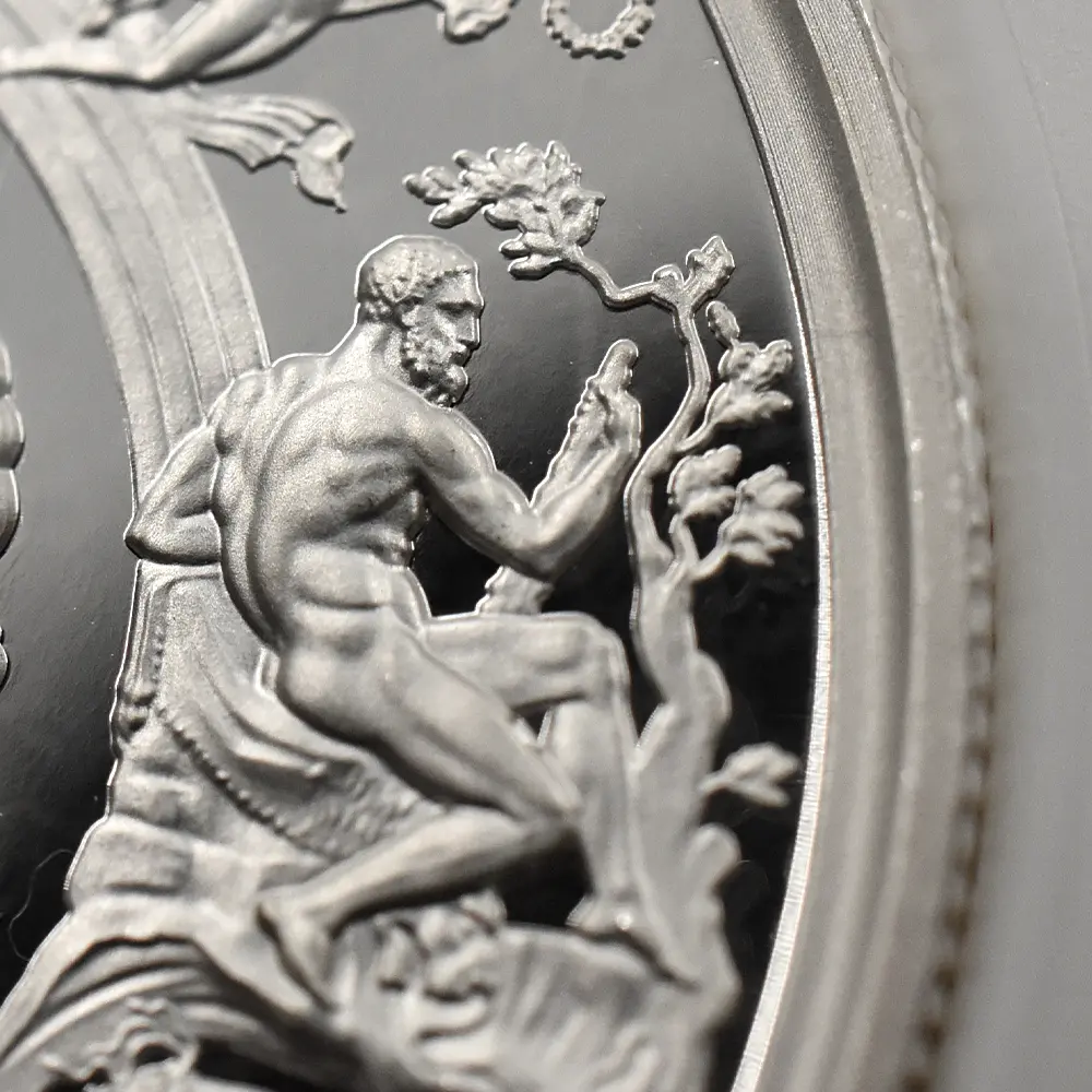 モダンコイン7：7031 イギリス 2024 チャールズ3世 ワーテルロー・メダル - 連合国代表 5ポンド2オンス銀貨 ファーストリリース NGC PF69UC