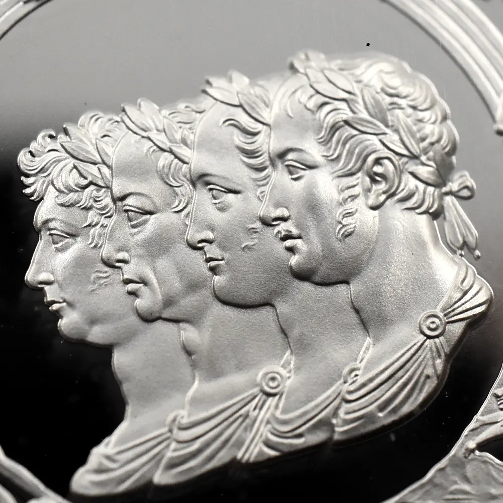 モダンコイン8：7031 イギリス 2024 チャールズ3世 ワーテルロー・メダル - 連合国代表 5ポンド2オンス銀貨 ファーストリリース NGC PF69UC