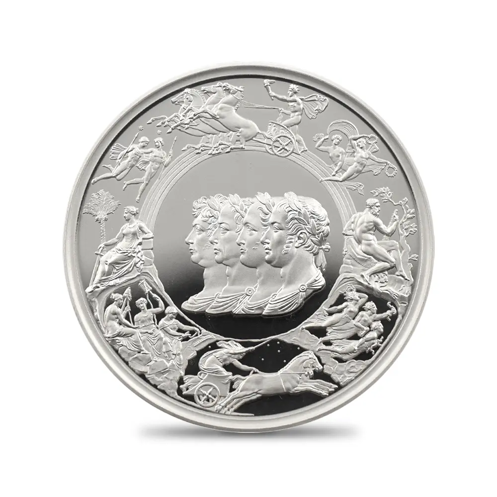 モダンコイン2：7032 イギリス 2024 チャールズ3世 ワーテルロー・メダル - 連合国代表 5ポンド2オンス銀貨 NGC PF70UC