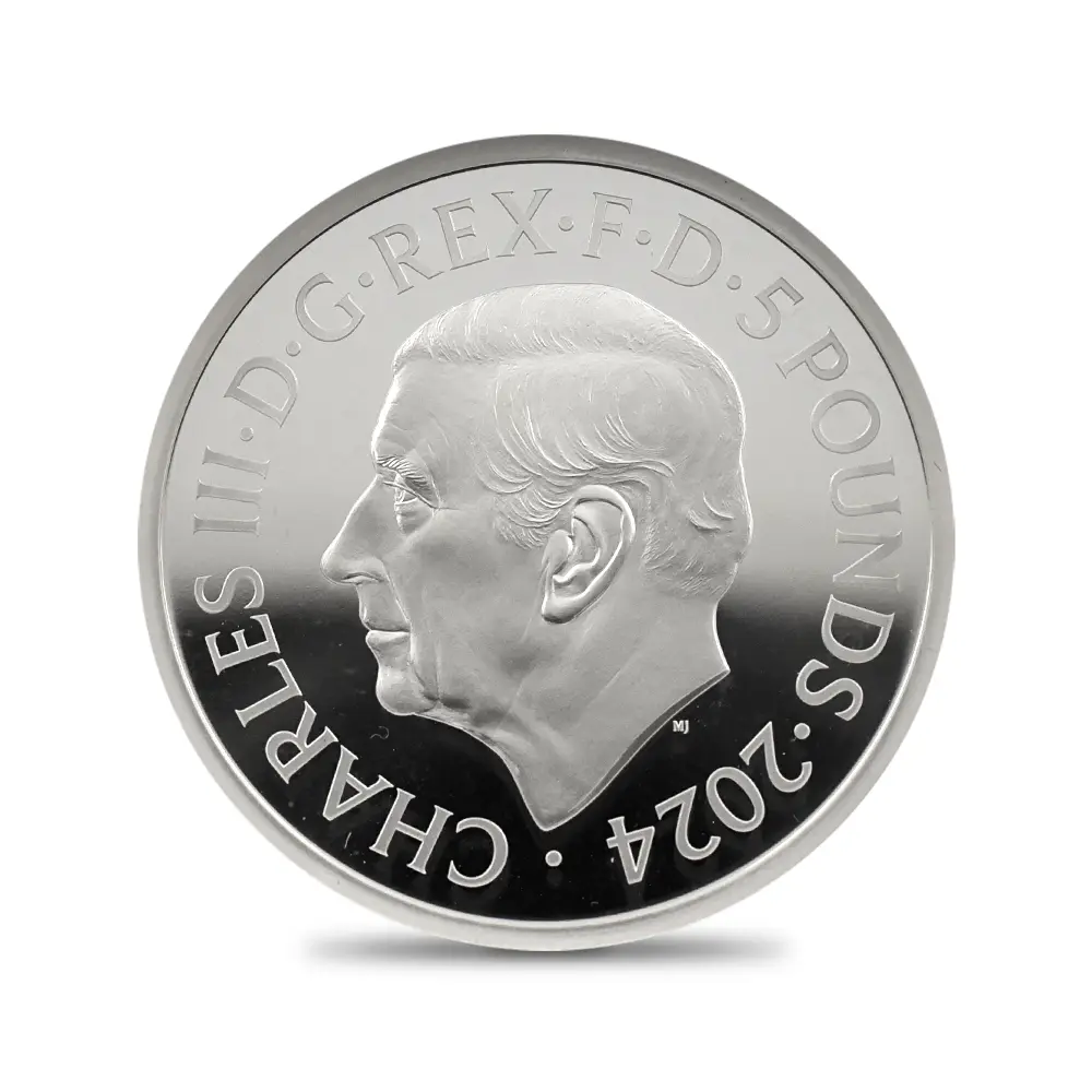 モダンコイン3：7032 イギリス 2024 チャールズ3世 ワーテルロー・メダル - 連合国代表 5ポンド2オンス銀貨 NGC PF70UC