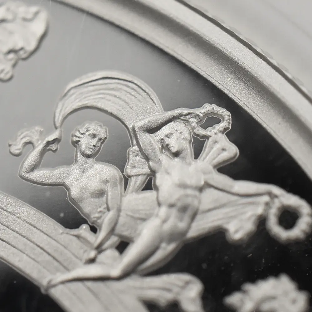 モダンコイン6：7032 イギリス 2024 チャールズ3世 ワーテルロー・メダル - 連合国代表 5ポンド2オンス銀貨 NGC PF70UC