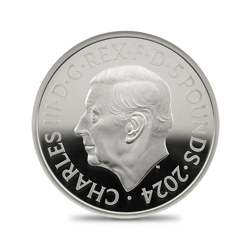 モダンコイン3：7033 イギリス 2024 チャールズ3世 ワーテルロー・メダル - 連合国代表 5ポンド2オンス銀貨 発行即日鑑定品 NGC PF70UC