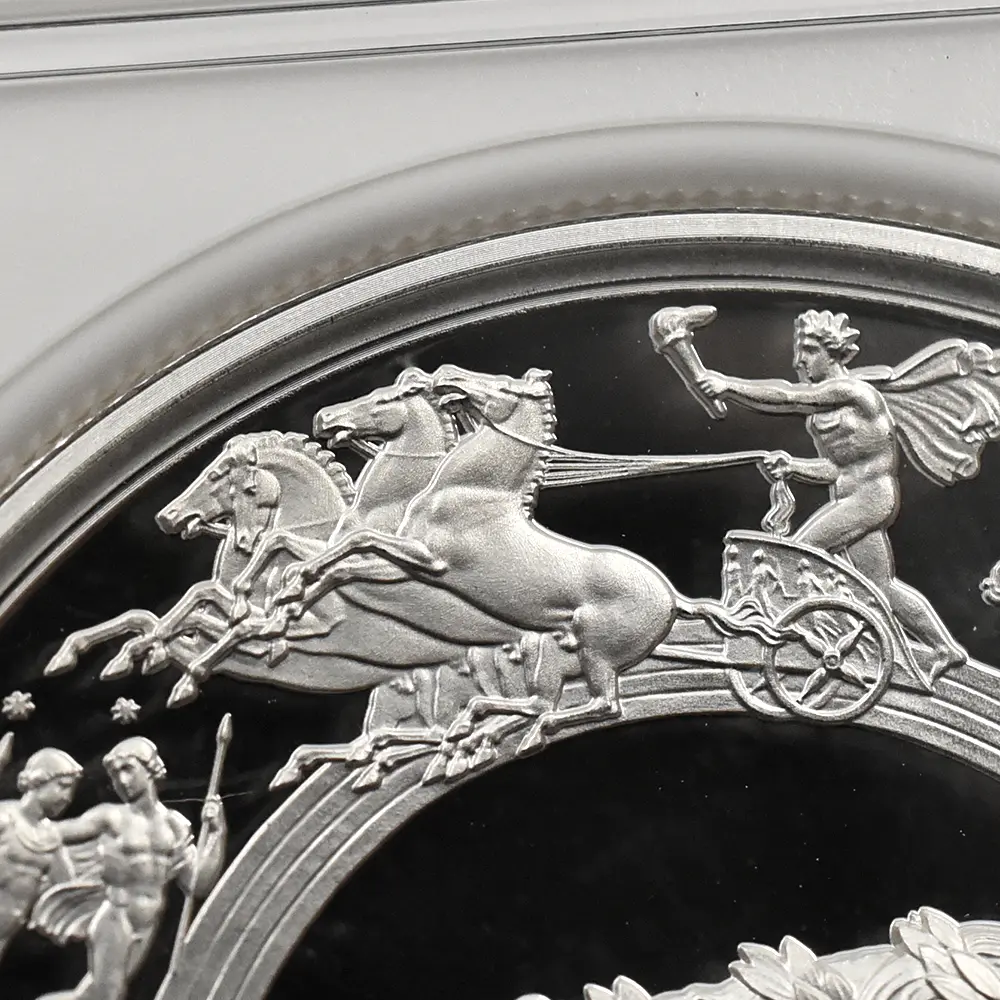 モダンコイン6：7033 イギリス 2024 チャールズ3世 ワーテルロー・メダル - 連合国代表 5ポンド2オンス銀貨 発行即日鑑定品 NGC PF70UC