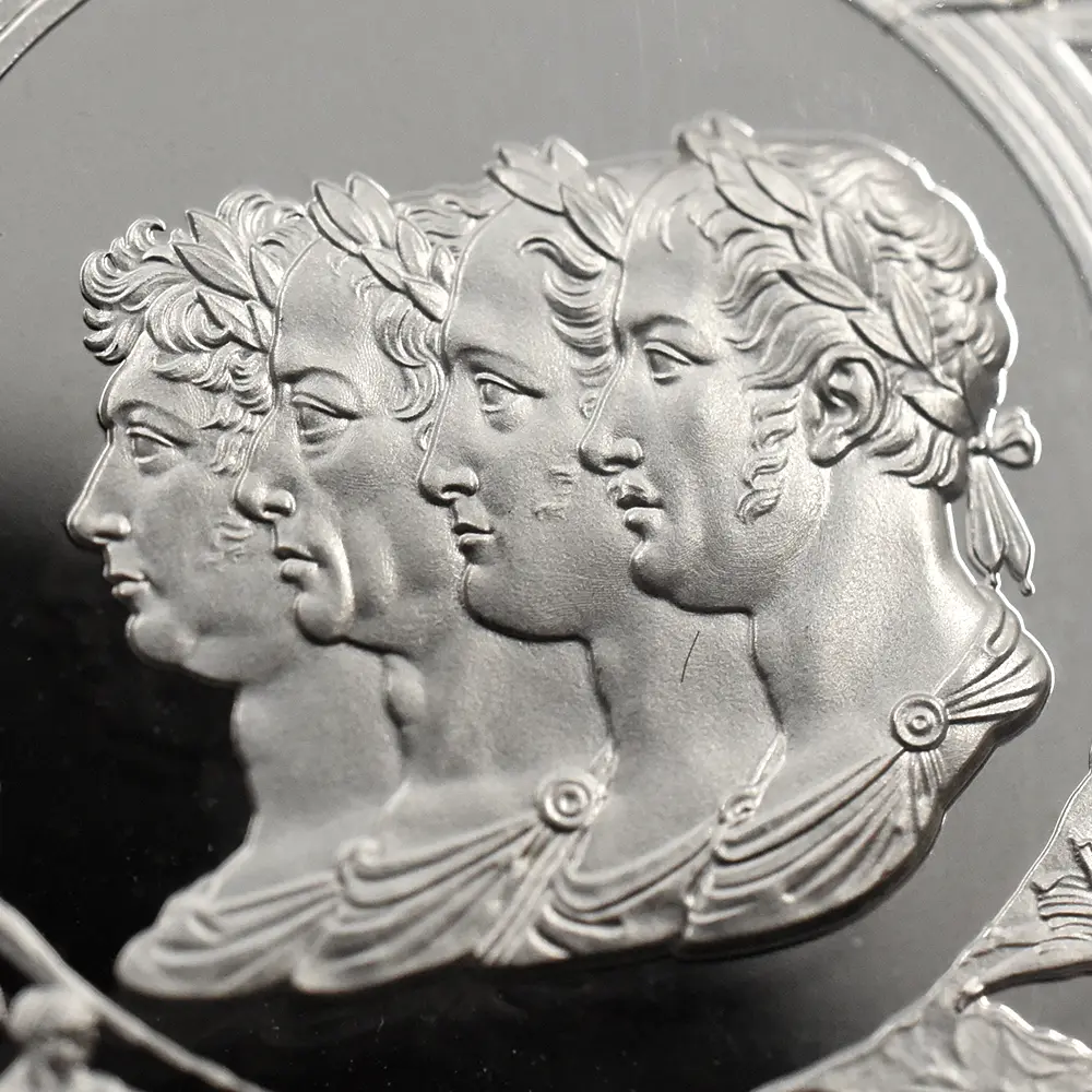 モダンコイン7：7033 イギリス 2024 チャールズ3世 ワーテルロー・メダル - 連合国代表 5ポンド2オンス銀貨 発行即日鑑定品 NGC PF70UC