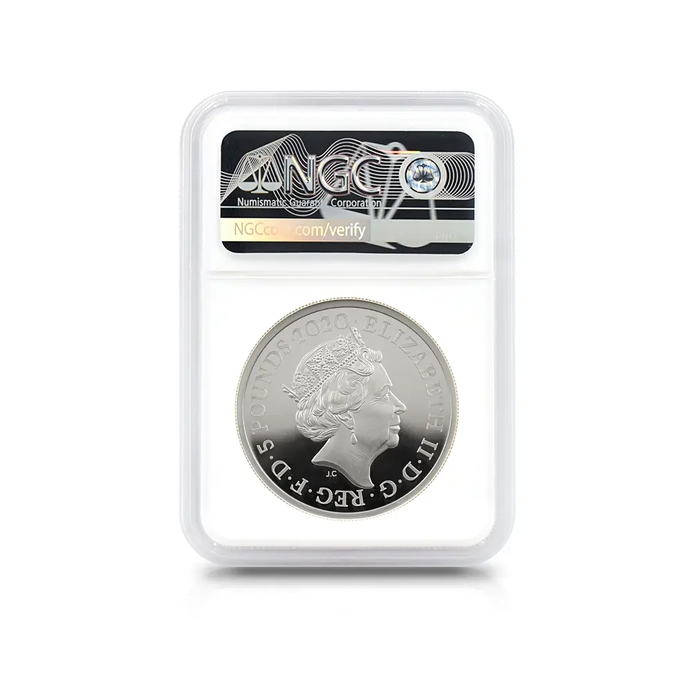 モダンコイン5：7056 イギリス 2020 エリザベス2世 スリーグレーセス 5ポンド2オンス銀貨 NGC PF70UC