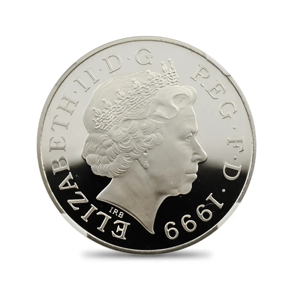 モダンコイン3：7045 イギリス 1999 エリザベス2世 ダイアナ妃追悼記念 5ポンド銀貨 NGC PF69UC 箱付き