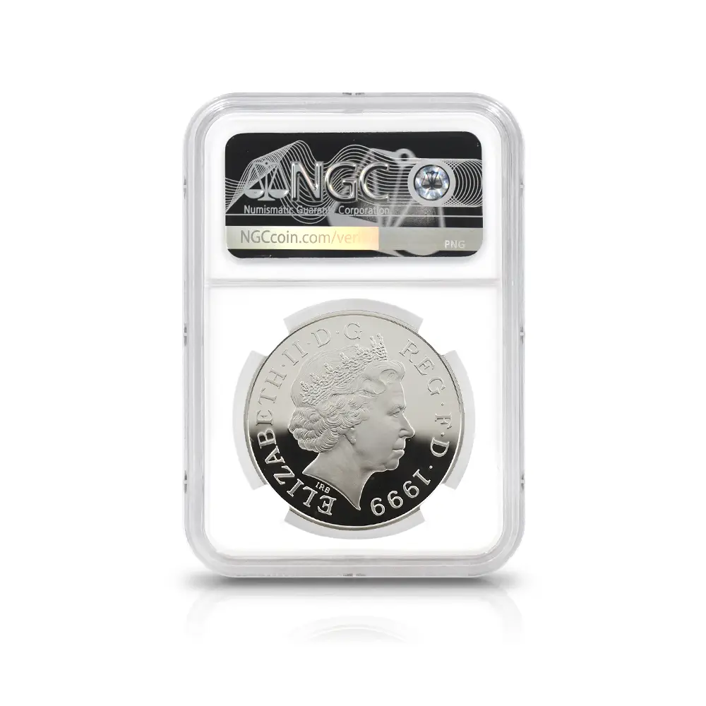 モダンコイン5:7048 イギリス 1999 エリザベス2世 ダイアナ妃追悼記念 5ポンド銀貨 NGC PF69UC 箱付き