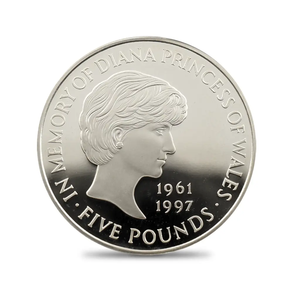 モダンコイン2：7057 イギリス 1999 エリザベス2世 ダイアナ妃追悼記念 5ポンド銀貨 PCGS PR69DC S-L6 箱付き
