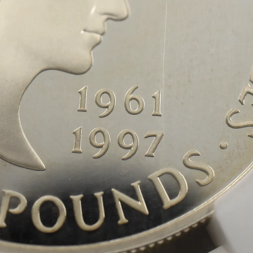 モダンコイン8：7050 イギリス 1999 エリザベス2世 ダイアナ妃追悼記念 5ポンド銀貨 NGC PF69UC