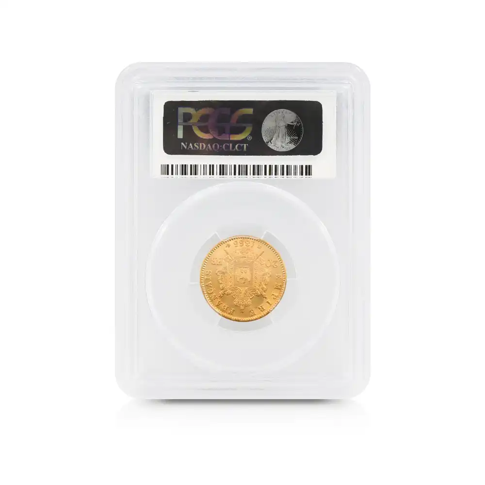 アンティークコイン5：4358 フランス 1865BB ナポレオン3世 20フラン金貨 PCGS MS64