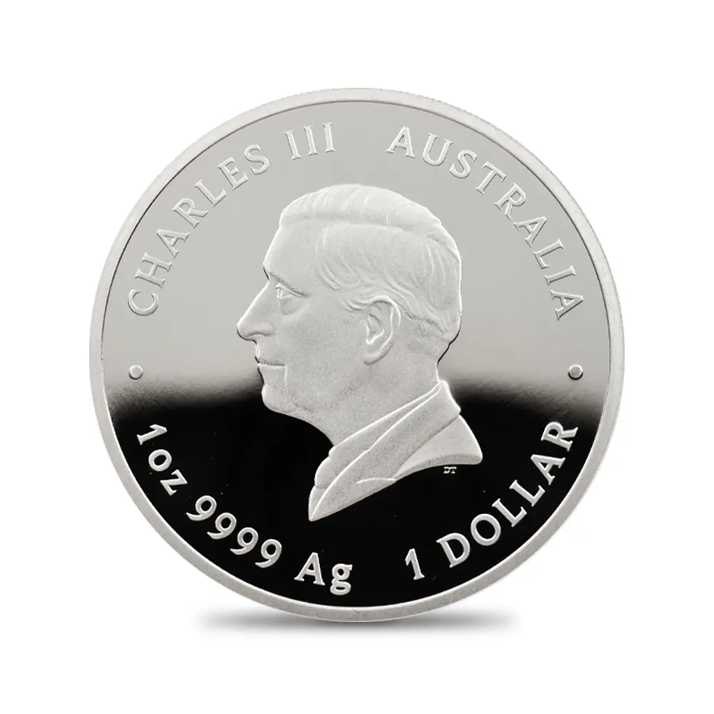 モダンコイン3：7037 オーストラリア 2026 チャールズ3世 エリザベス2世生誕100周年記念 1ドル1オンス プルーフ銀貨 未鑑定 箱付き