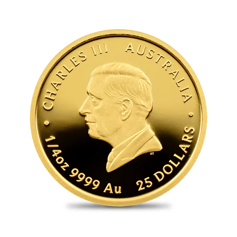 モダンコイン3:7039 オーストラリア 2026 チャールズ3世 エリザベス2世生誕100周年記念 25ドル1/4オンス プルーフ金貨 未鑑定 箱付き