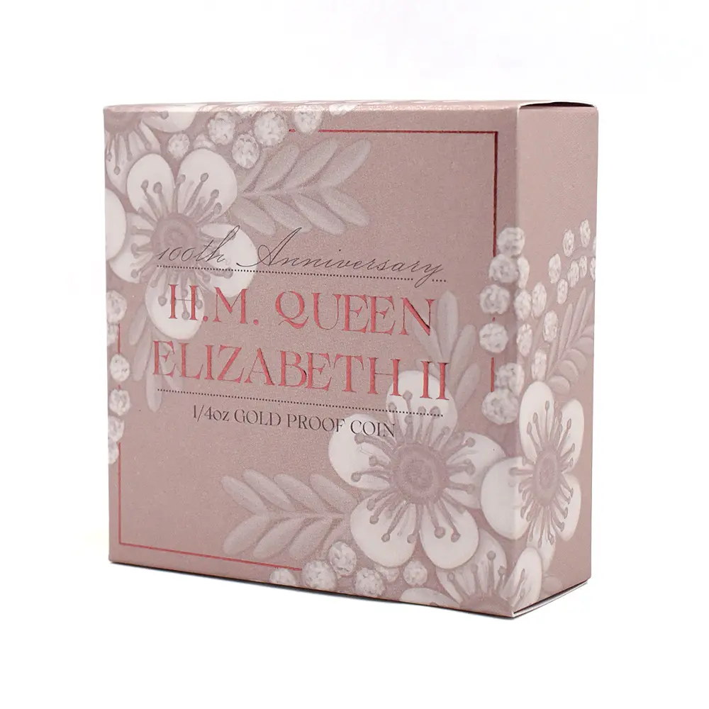 モダンコイン4:7039 オーストラリア 2026 チャールズ3世 エリザベス2世生誕100周年記念 25ドル1/4オンス プルーフ金貨 未鑑定 箱付き