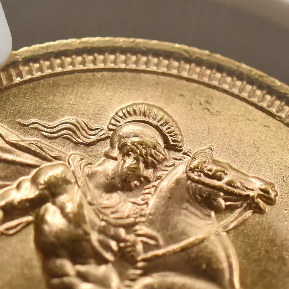 モダンコイン10：7063 イギリス 1957 エリザベス2世 ヤングヤング 聖ジョージ竜退治 ソブリン金貨 NGC MS65