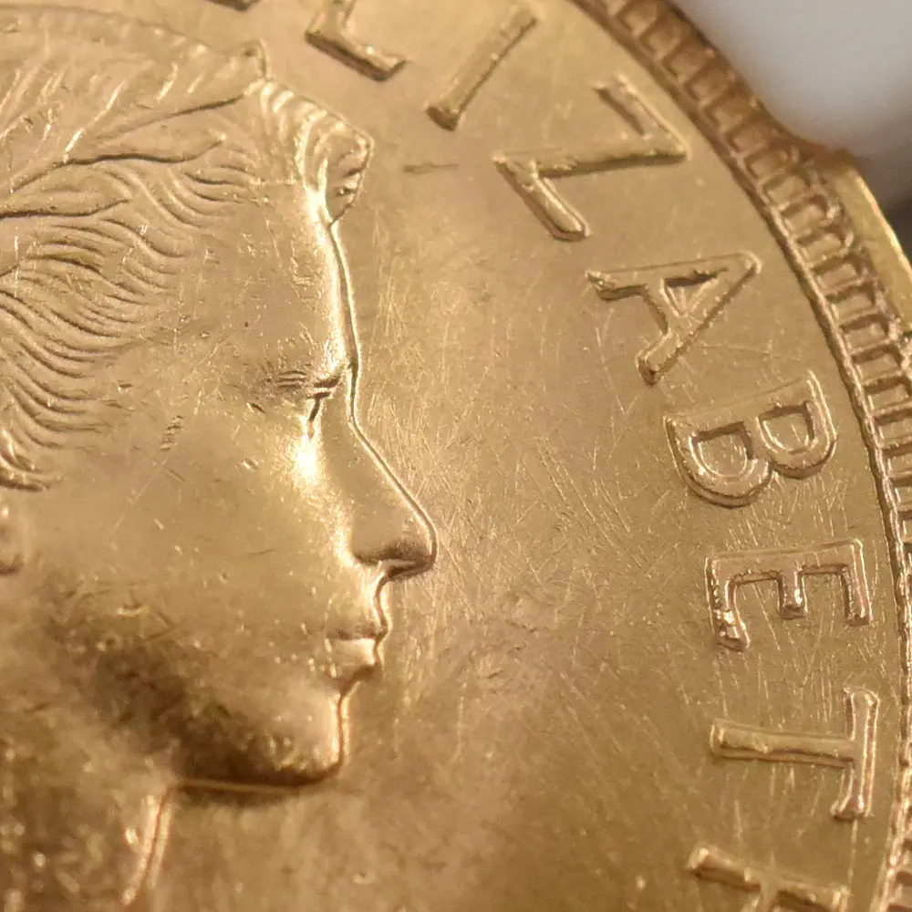 モダンコイン7：7063 イギリス 1957 エリザベス2世 ヤングヤング 聖ジョージ竜退治 ソブリン金貨 NGC MS65