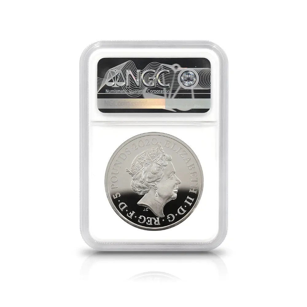 モダンコイン5:7064 イギリス 2020 エリザベス2世 スリーグレーセス 5ポンド2オンス銀貨 ファーストリリース NGC PF70UC