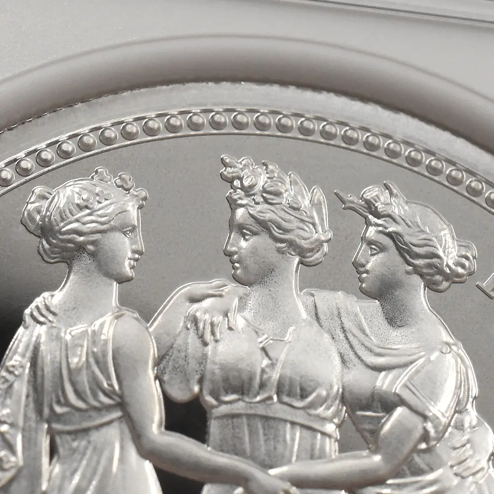 モダンコイン6:7064 イギリス 2020 エリザベス2世 スリーグレーセス 5ポンド2オンス銀貨 ファーストリリース NGC PF70UC