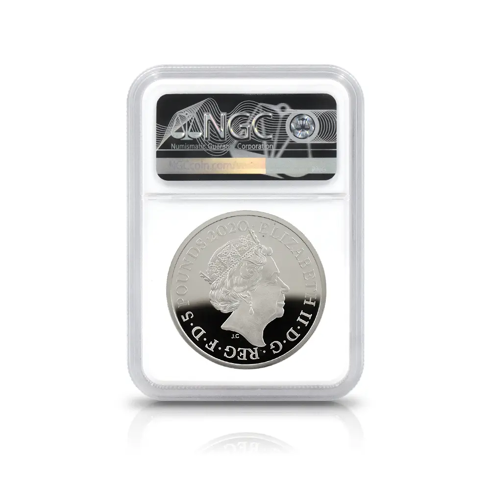 モダンコイン5：7065 イギリス 2020 エリザベス2世 スリーグレーセス 5ポンド2オンス銀貨 ファーストリリース NGC PF70UC