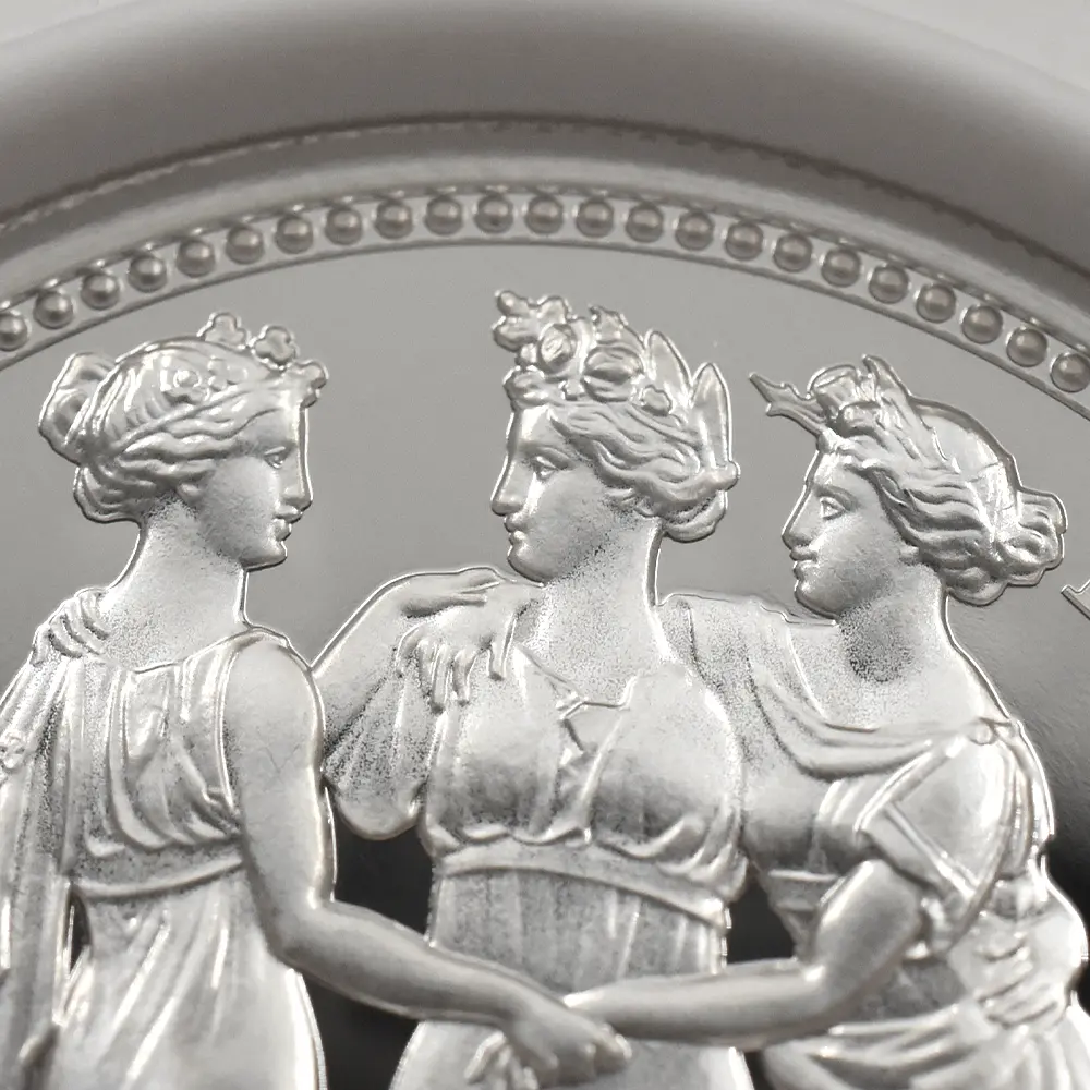 モダンコイン7：7065 イギリス 2020 エリザベス2世 スリーグレーセス 5ポンド2オンス銀貨 ファーストリリース NGC PF70UC