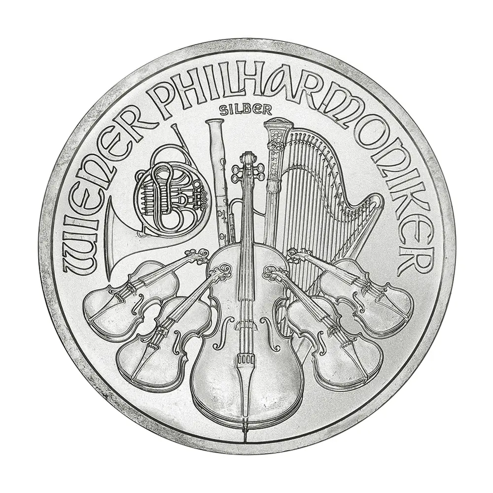 地金型2:7068 オーストリア 2011 ウィーンフィル 1.5ユーロ 1オンス 銀貨 【5枚】 (コインケース付き)