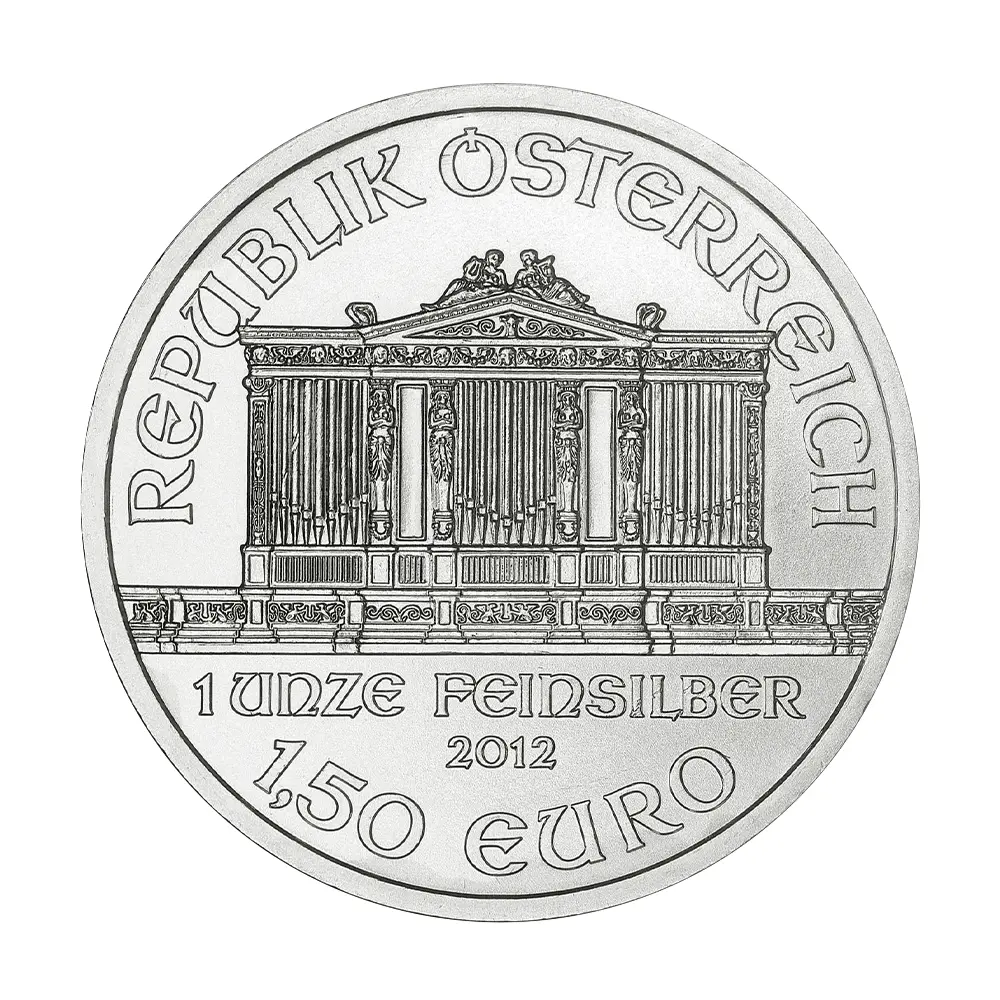 地金型3:7075 オーストリア 2012 ウィーンフィル 1.5ユーロ 1オンス 銀貨 【200枚】