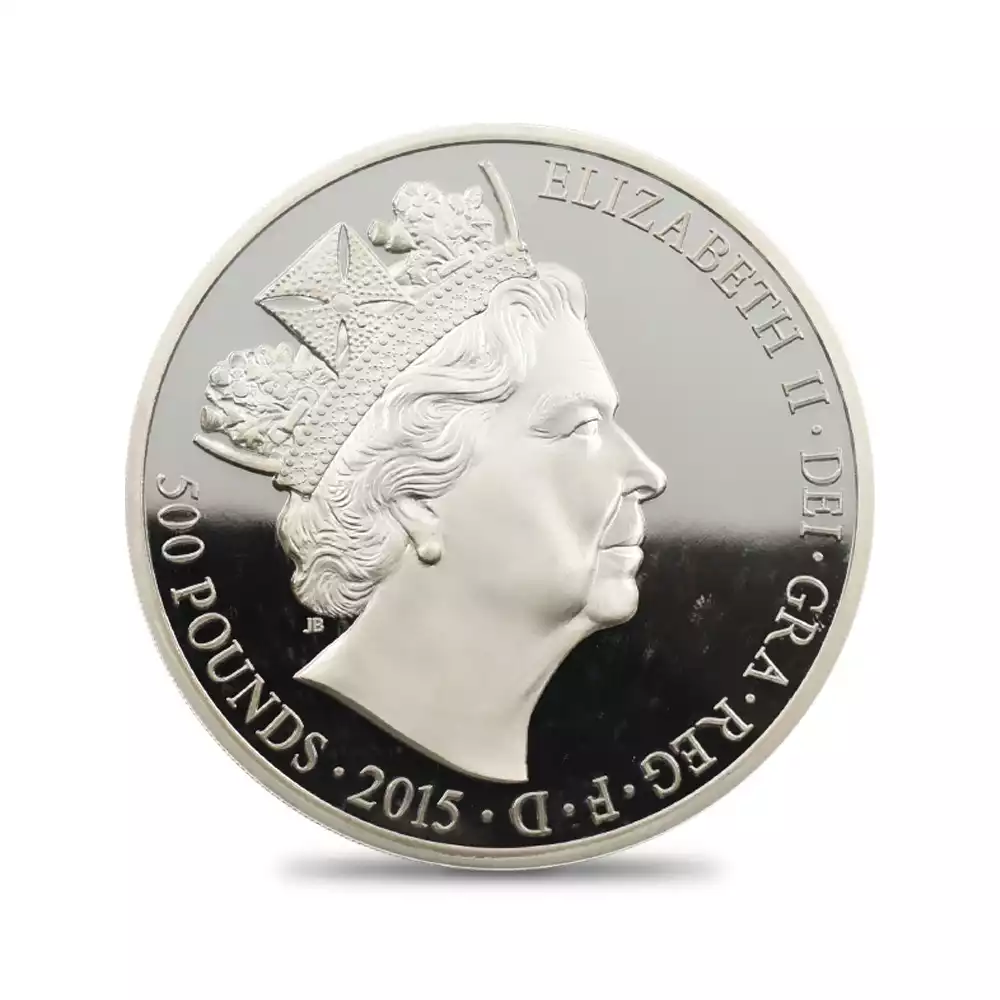 モダンコイン3：2828 2015 エリザベス2世 最長在位記念 500ポンド1キロ銀貨 ファースト100ストラック NGC PF70UC