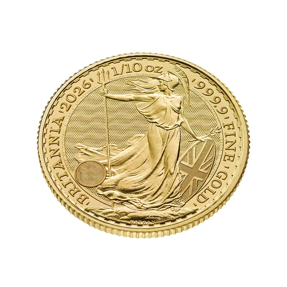 地金型6:7080 イギリス 2026 チャールズ3世 ブリタニア 10ポンド 1/10オンス 金貨 【1枚】(ブリスターパック付き)