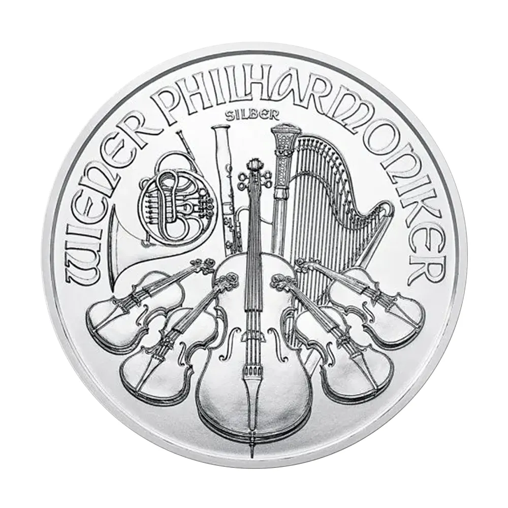 地金型2：7082 オーストリア 2018 ウィーンフィル 1.5ユーロ 1オンス 銀貨 【20枚】