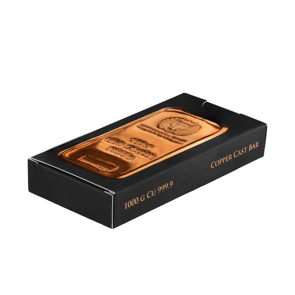 地金型4：7086 ポーランド 銅の延べ板 1キロ (1000g) ゲルマニアミント発行 【50本】