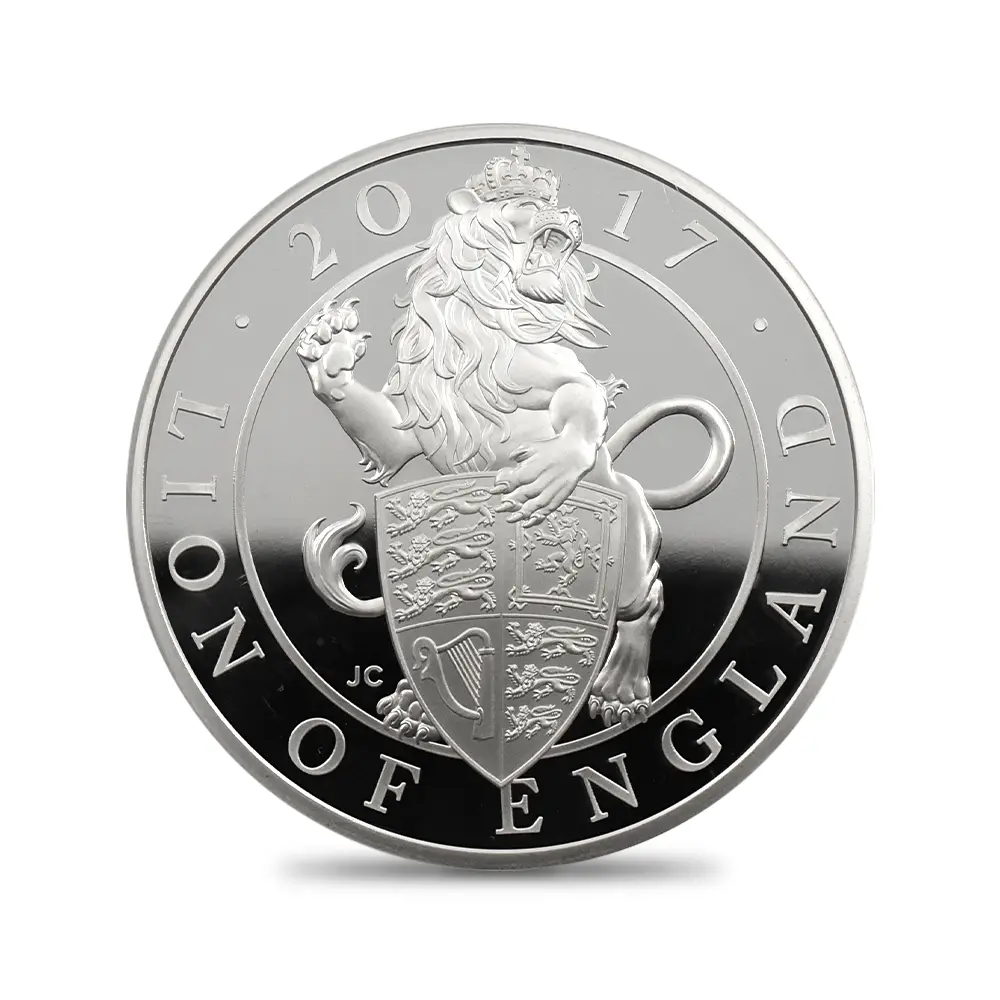 モダンコイン2:7085 イギリス 2017 エリザベス2世 クイーンズビースト イングランドのライオン 10ポンド 5オンス 銀貨 ファースト1000ストラック NGC PF70UC