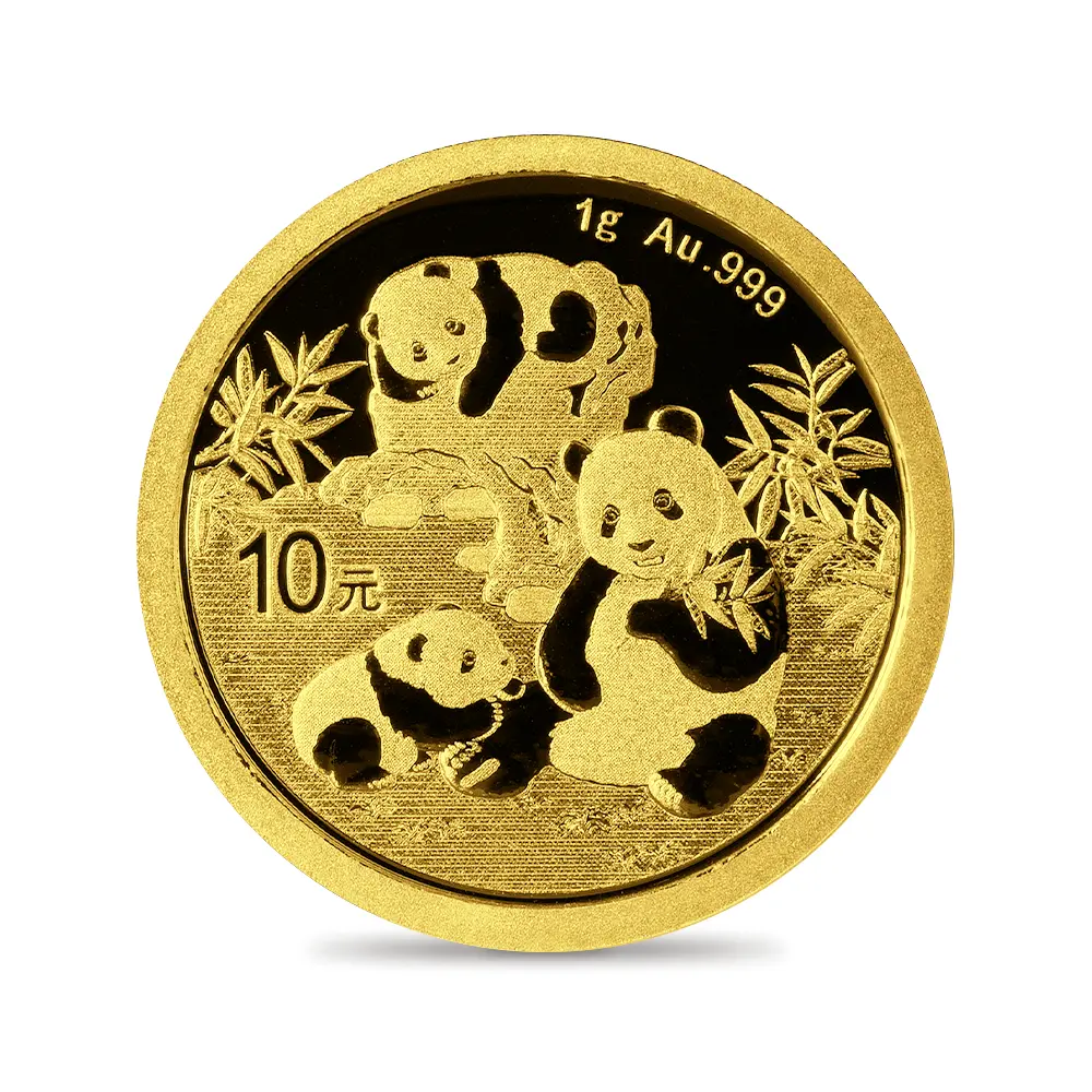 地金型2：5745 中国 2025 パンダ 10元 1グラム 金貨 【1枚】