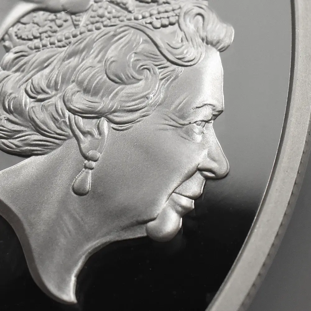 モダンコイン10：7090 イギリス 2015 エリザベス2世 最長在位記念 10ポンド5オンス銀貨 ファースト500ストラック NGC PF70UC 箱付き