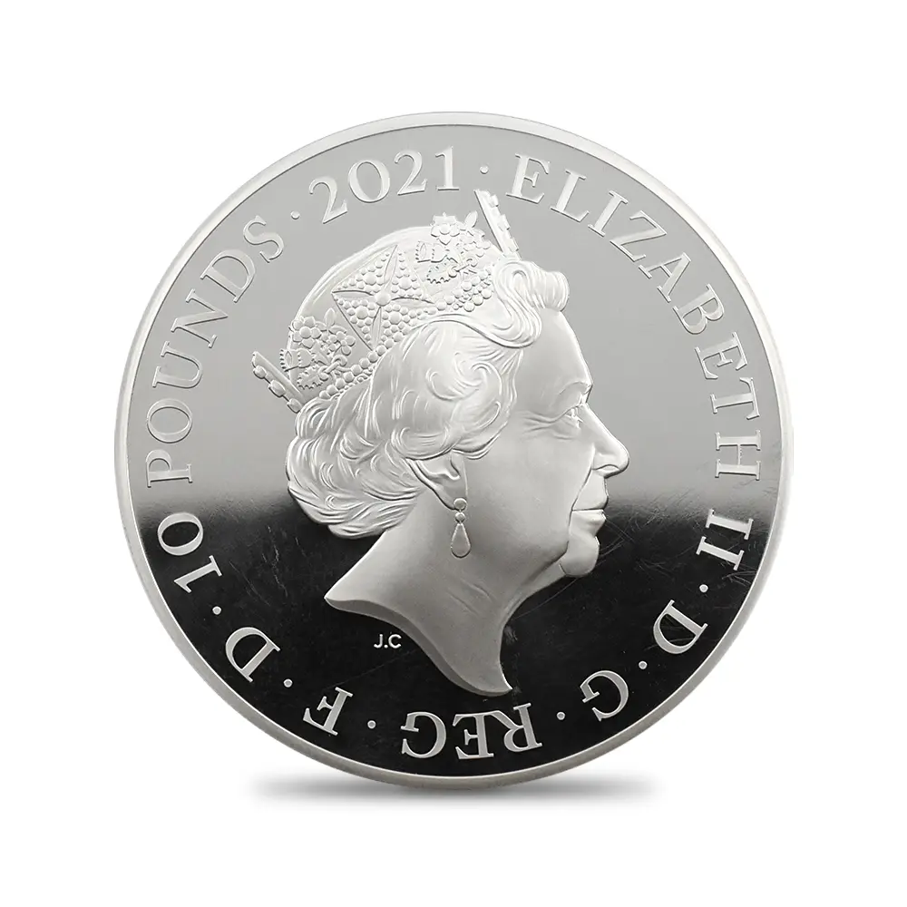 モダンコイン3:7089 イギリス 2021 エリザベス2世 女王生誕95周年記念 10ポンド5オンス銀貨 NGC PF70UC 箱付き