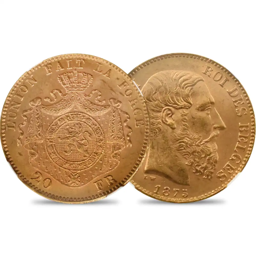 稀少 1850年 ベルギー王国 レオポルド 5F銀貨 荒々し