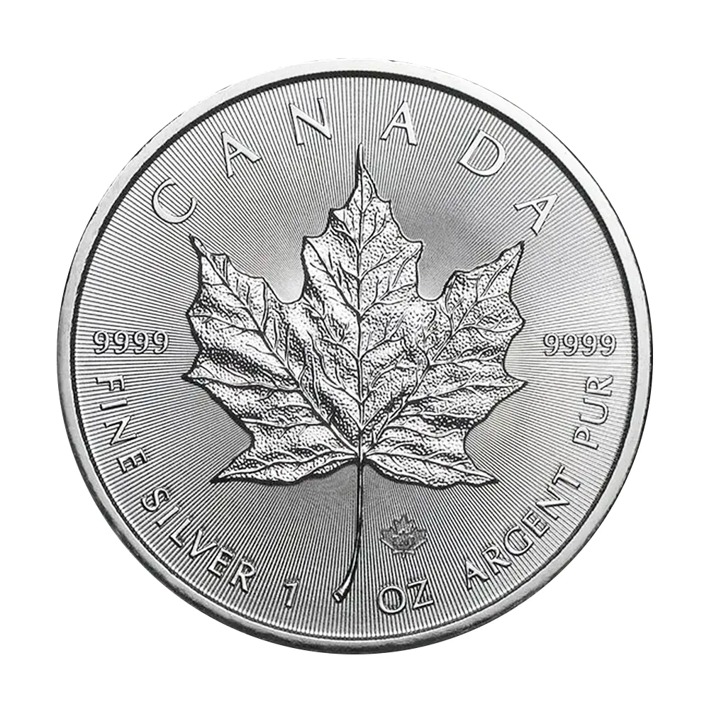 地金型2：4388 カナダ 2020 メイプルリーフ 5ドル 1オンス 銀貨 【1枚】 (コインケース付き)