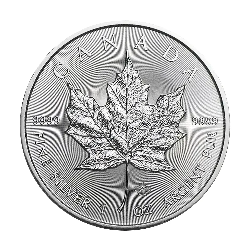 地金型2：521 カナダ 2021 メイプルリーフ 5ドル 1オンス 銀貨 【1枚】 (コインケース付き)