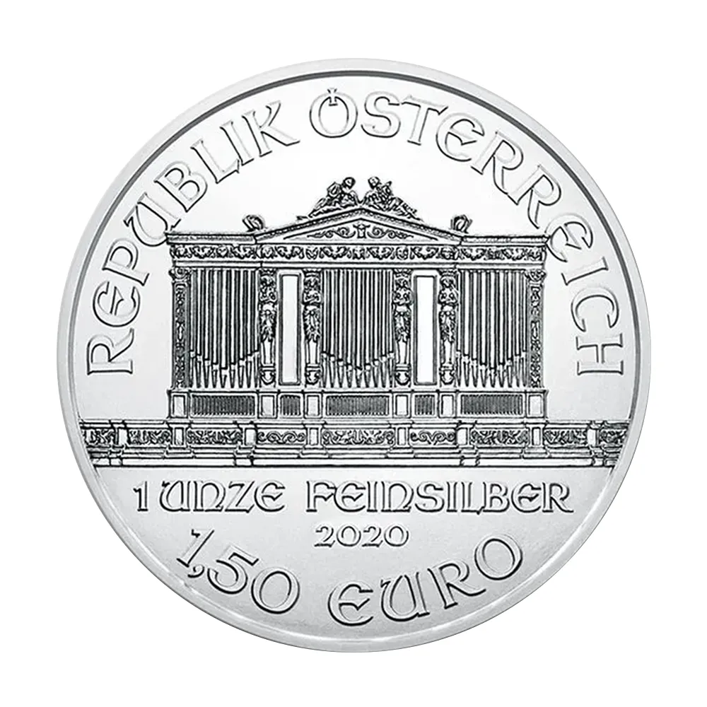 地金型3：4226 オーストリア 2020 ウィーンフィル 1.5ユーロ 1オンス 銀貨 【1枚】 (コインケース付き)