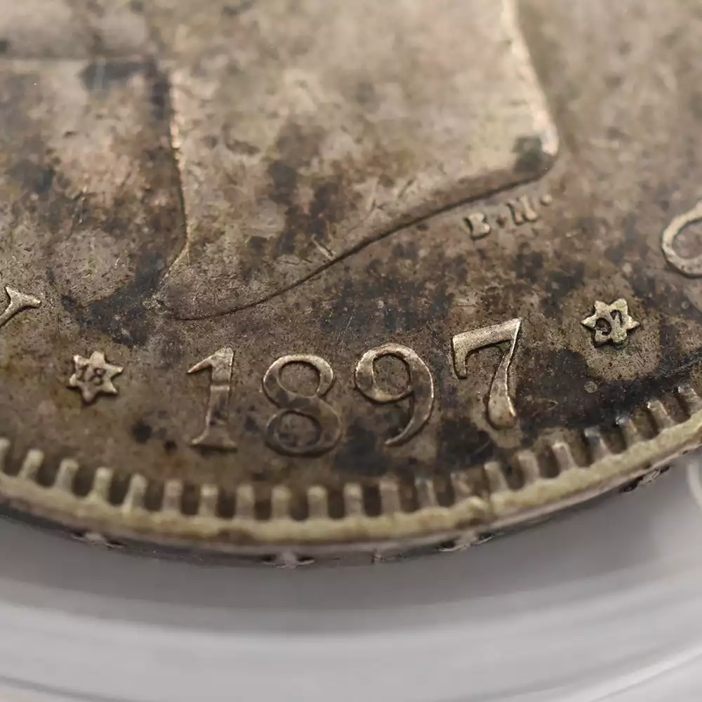 アンティークコイン9：2842 スペイン 1897-SG.V. アルフォンソ13世 5ペセタ銀貨 PCGS AU50