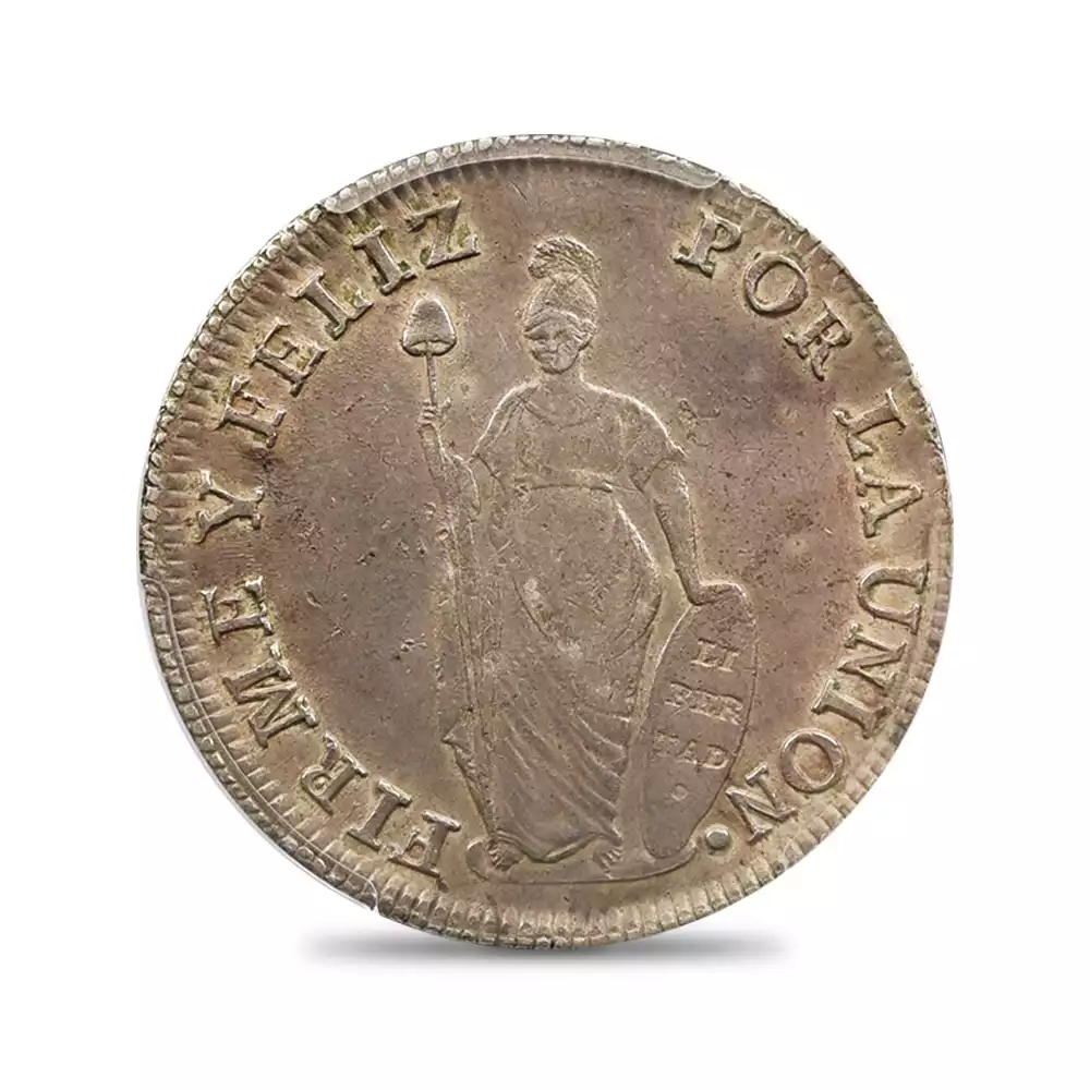 アンティークコイン2：2843 ペルー 1831-L.MM. リバティ 8レアル銀貨 PCGS AU53 KM-142.3
