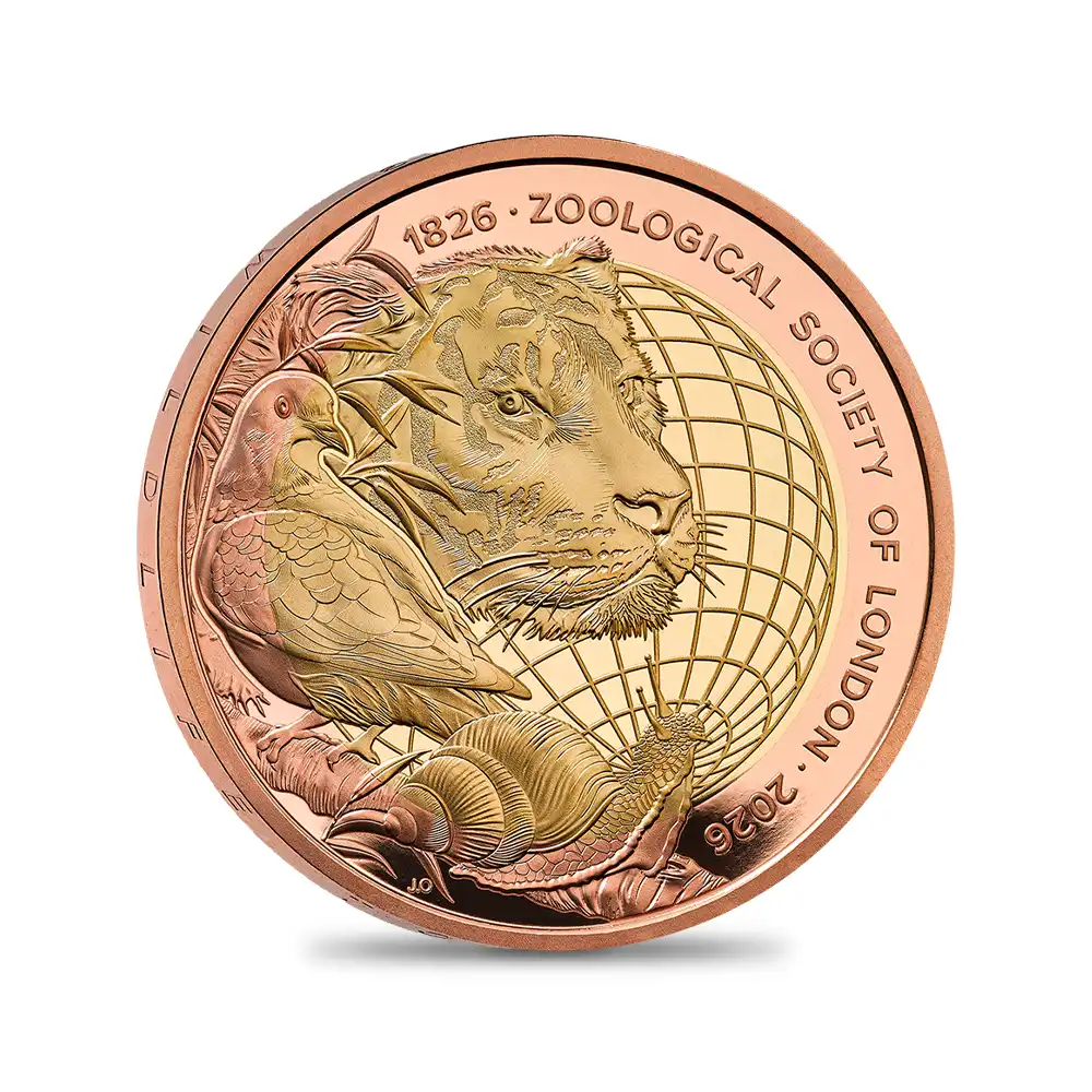 モダンコイン2:7102 イギリス 2026 チャールズ3世 ロンドン動物学会200周年記念 2ポンドプルーフ2色金貨 未鑑定 箱付き【ご予約承り品】