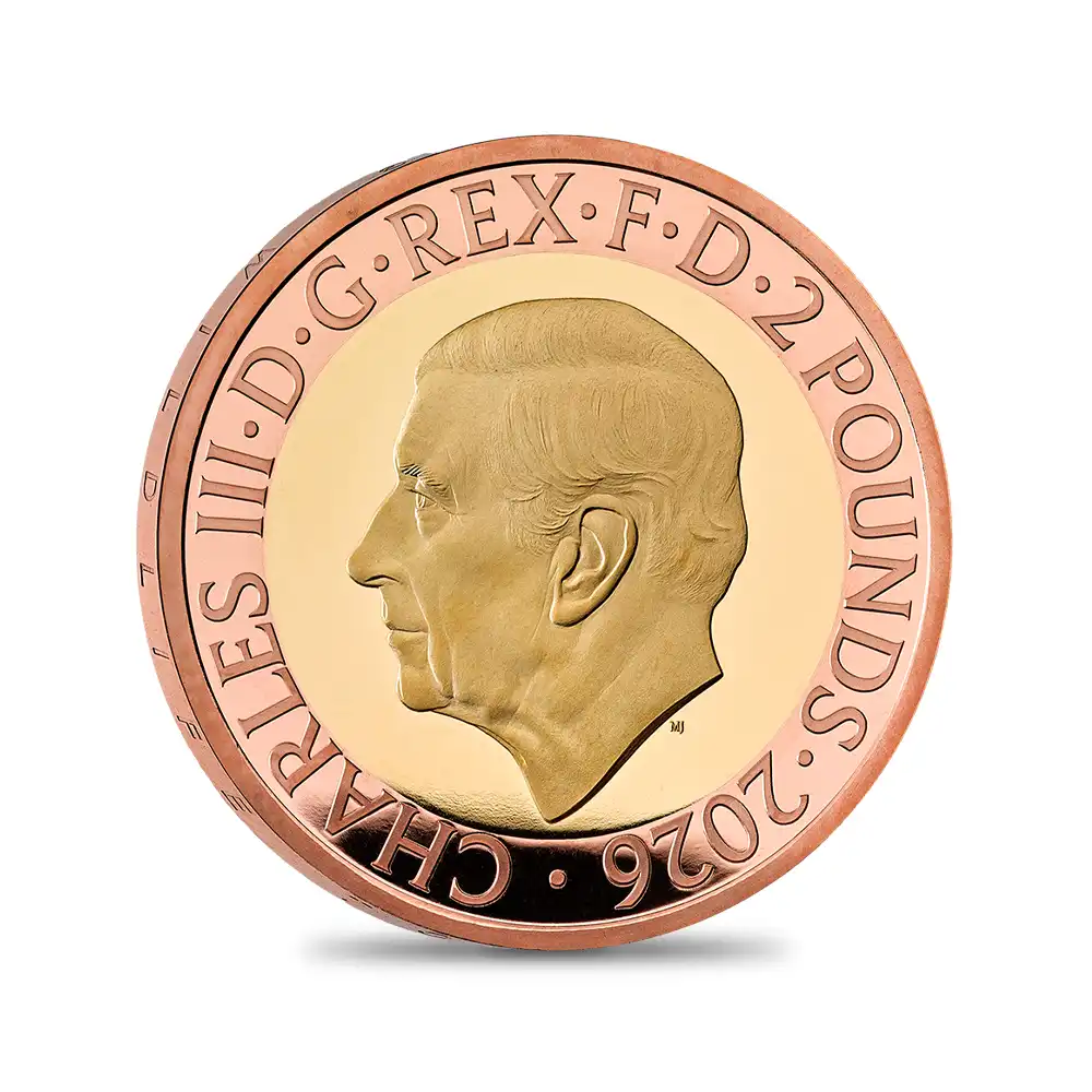 モダンコイン3:7102 イギリス 2026 チャールズ3世 ロンドン動物学会200周年記念 2ポンドプルーフ2色金貨 未鑑定 箱付き【ご予約承り品】