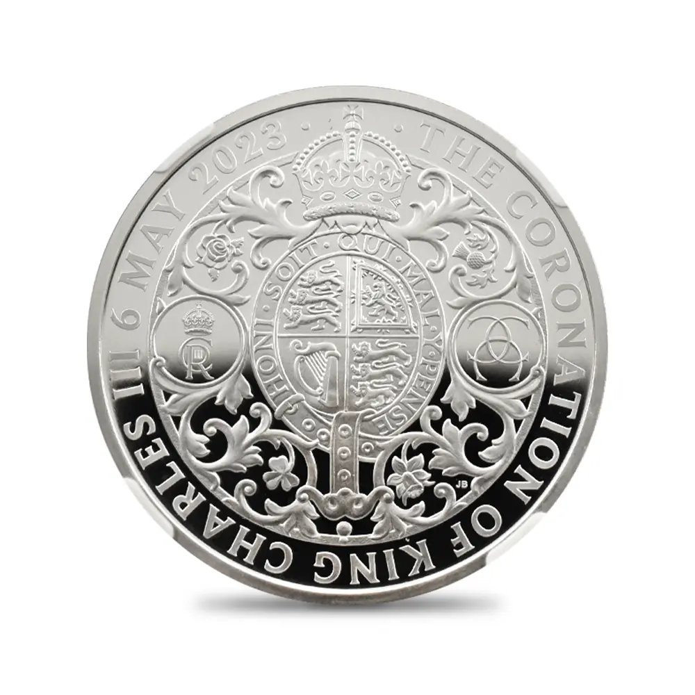 モダンコイン5：7099 イギリス 2023 チャールズ3世 「第1肖像」発行記念 2ポンド1オンス銀貨2枚セット マーティン・ジェニングス氏直筆サイン入り NGC PF70UC 箱付き