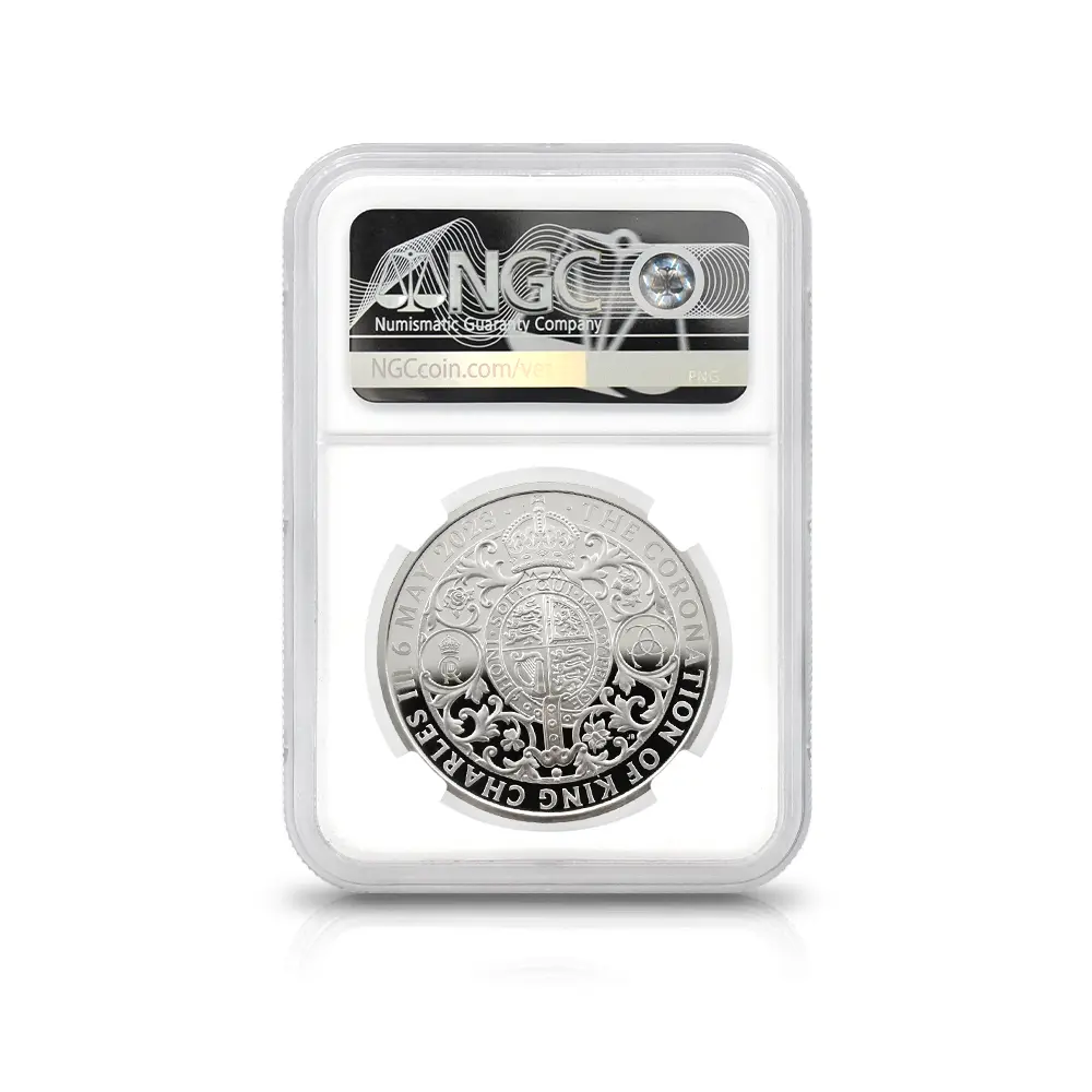 モダンコイン9：7099 イギリス 2023 チャールズ3世 「第1肖像」発行記念 2ポンド1オンス銀貨2枚セット マーティン・ジェニングス氏直筆サイン入り NGC PF70UC 箱付き