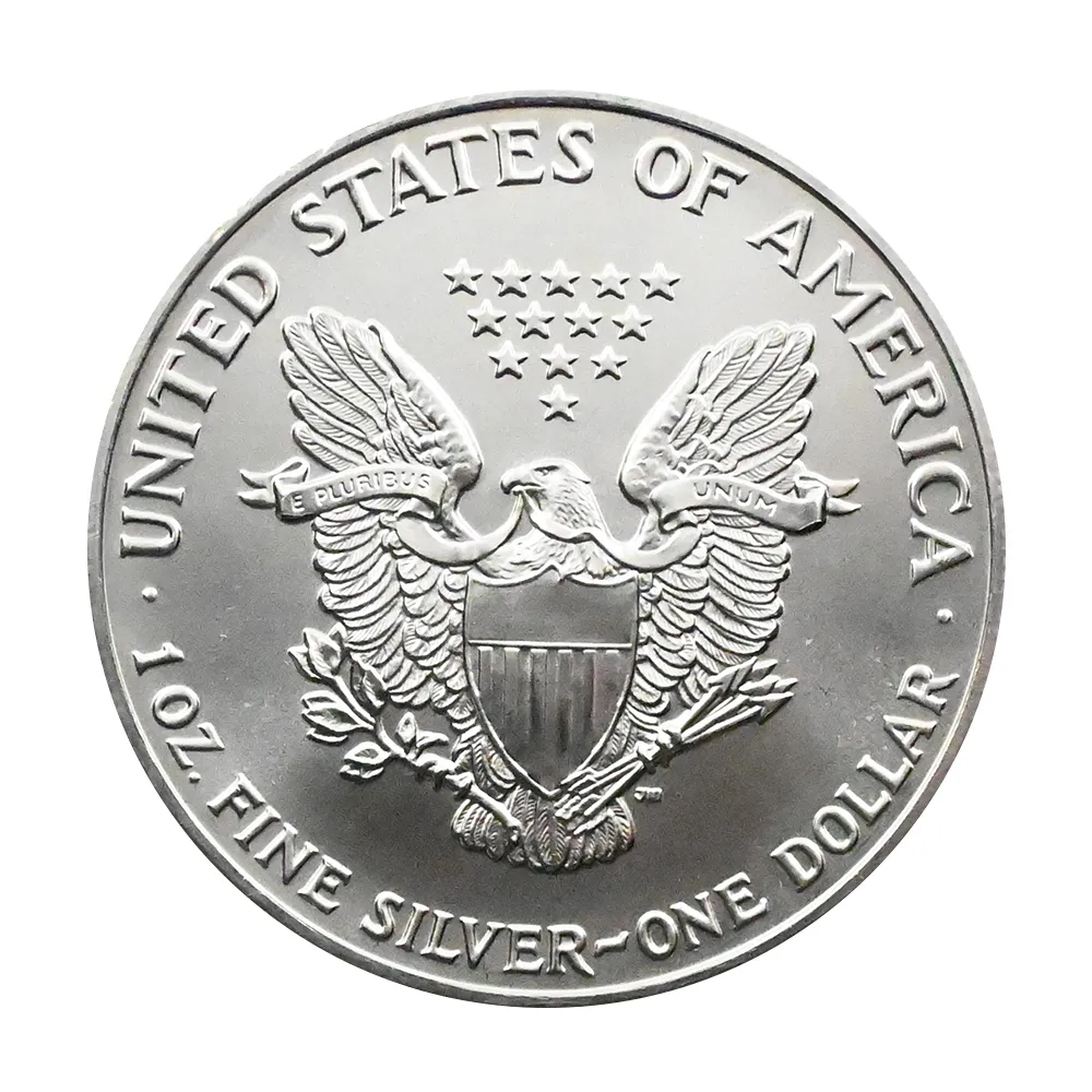 地金型3：4390 アメリカ 1992 イーグル 1ドル 1オンス 銀貨 【1枚】 (コインケース付き)