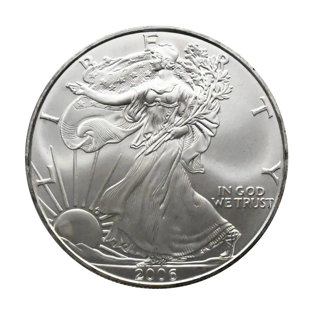 地金型2：4391 アメリカ 2006 イーグル 1ドル 1オンス 銀貨 【1枚】 (コインケース付き)